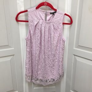 Adrianna Papell Light Violet Crochet Lace Top